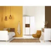 Chambre trio lit bébé 60x120 cm + armoire xl + commode avec plan à langer loft white