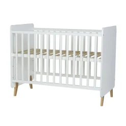 Chambre trio lit bébé 60x120 cm + armoire xl + commode avec plan à langer loft white