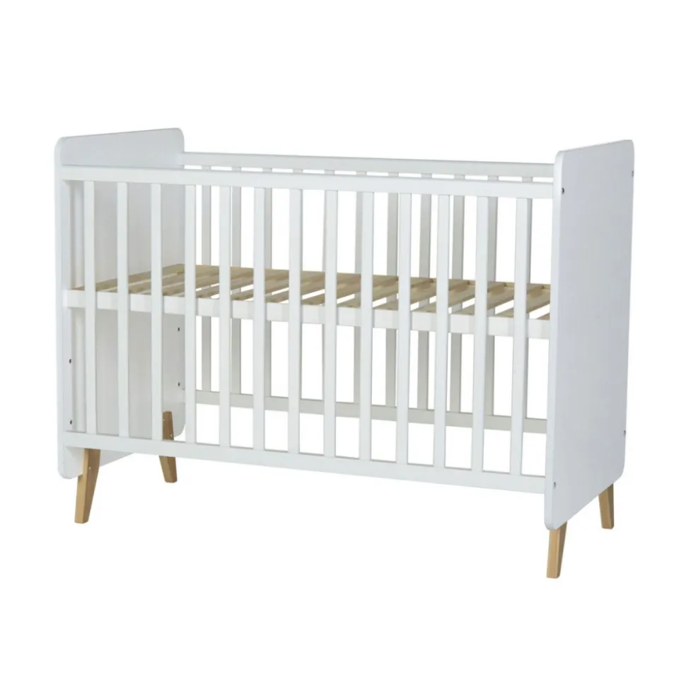 Chambre trio lit bébé 60x120 cm + armoire xl + commode avec plan à langer loft white