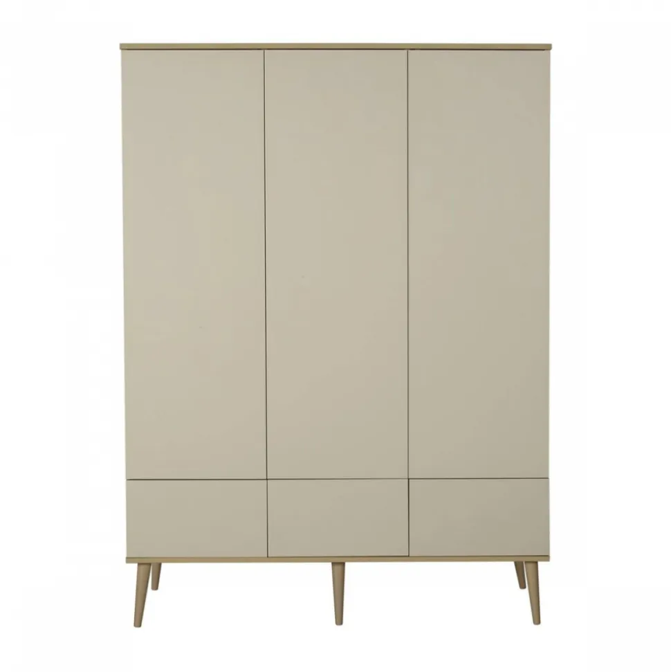 Chambre trio lit bébé 60x120 cm + armoire xl + commode avec plan à langer flow argile & oak