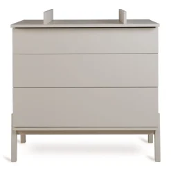 Chambre trio lit bébé 60x120 cm ashi argile+commode 3 tiroirs ashi argile avec plan à langer+armoire 2 portes ashi argile