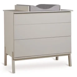 Chambre trio lit bébé 60x120 cm ashi argile+commode 3 tiroirs ashi argile avec plan à langer+armoire 2 portes ashi argile