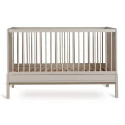 Chambre trio lit bébé 70x140 cm ashi argile+commode 3 tiroirs avec plan à langer+armoire 2 portes
