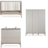 Chambre trio lit bébé 60x120 cm ashi argile+commode 3 tiroirs ashi argile avec plan à langer+armoire 3 portes ashi argile