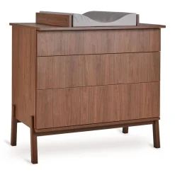 Chambre trio lit bébé 70x140cm ashi chataignier+commode 3 tiroirs avec plan à langer+armoire 2 portes