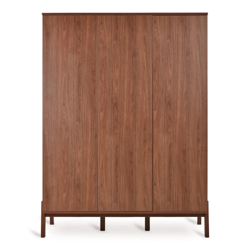 Chambre trio lit bébé 60x120 cm ashi chataignier+commode 3 tiroirs ashi chataignier avec plan à langer+armoire 3 portes ashi chataignier