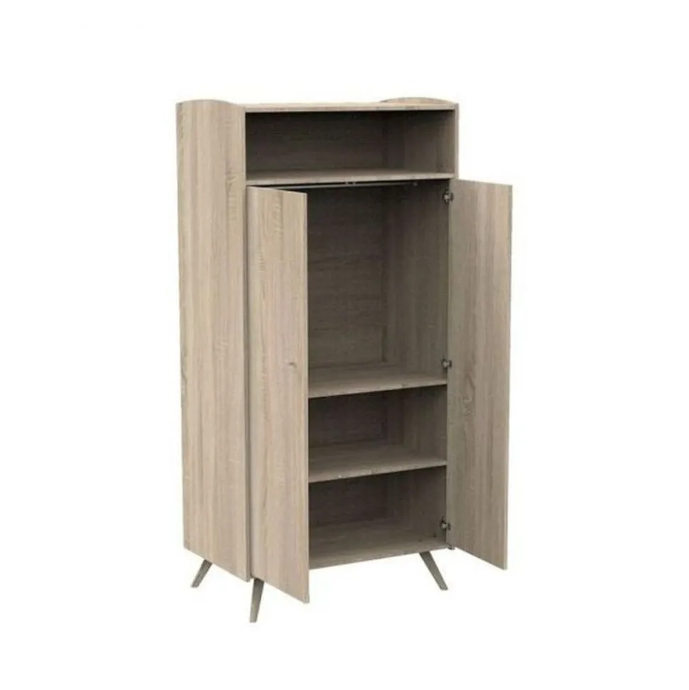 Chambre trio lit bébé 60x120 cm + commode 3 tiroirs + armoire access bois