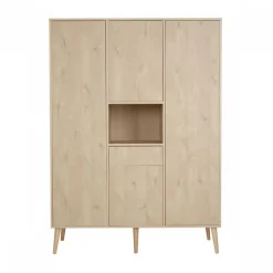 Chambre trio lit bébé 70x140 cm évolutif en lit enfant + armoire xl + commode avec plan à langer cocoon natural oak