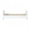 Chambre trio lit bébé 60x120 cm évolutif en lit junior + armoire + commode avec plan à langer loft white