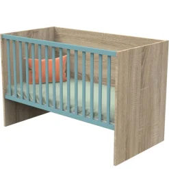 Chambre trio lit combiné évolutif70x140en140x190+commode+armoire nova argile douce