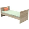 Chambre trio lit combiné évolutif 70x140 en 140x190 + commode + armoire nova gris volcan