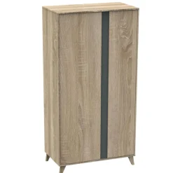 Chambre trio lit combiné évolutif 70x140 en 140x190 + commode + armoire nova gris volcan
