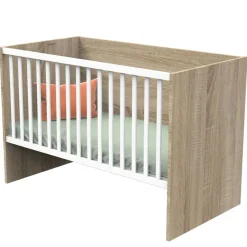Chambre trio lit combiné évolutif 70x140en140x190 + commode + armoire nova blanc lin