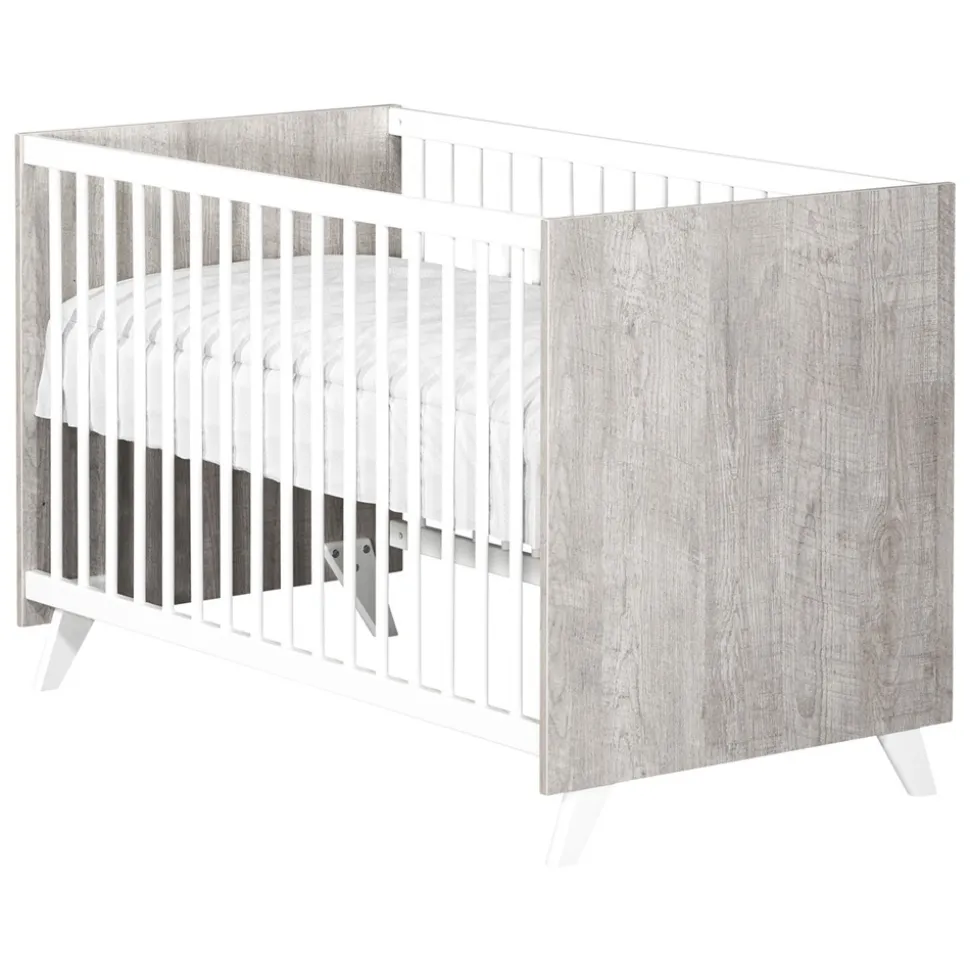 Chambre trio lit + commode + armoire scandi gris