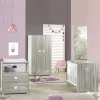 Chambre trio lit little big bed + commode + armoire smile chêne silex