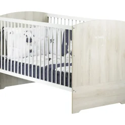 Chambre trio lit little big bed + commode + armoire smile hêtre cendré