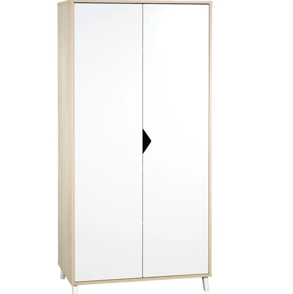Chambre trio lit little big bed + commode + armoire scandi naturel