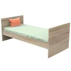 Chambre trio lit évolutif bébé combiné 70x140 cm en 140x200 cm + armoire + commode nova gris volcan