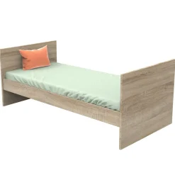 Chambre trio lit évolutif bébé combiné 70x140 cm en 140x200 cm + armoire + commode nova blanc lin