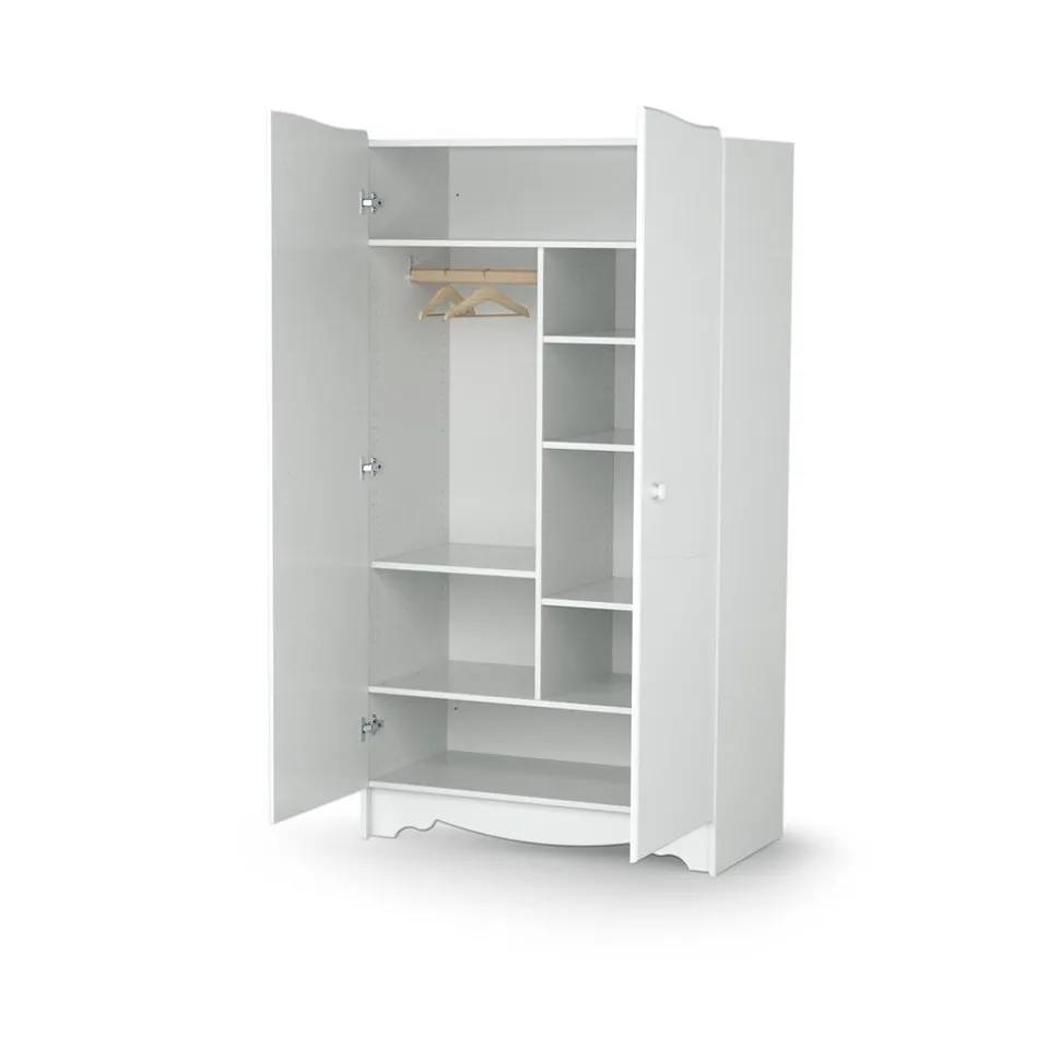 Chambre trio marelle lit 70x140 cm + commode à langer + armoire blanc