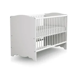 Chambre trio marelle lit 60x120 cm + commode à langer + armoire blanc