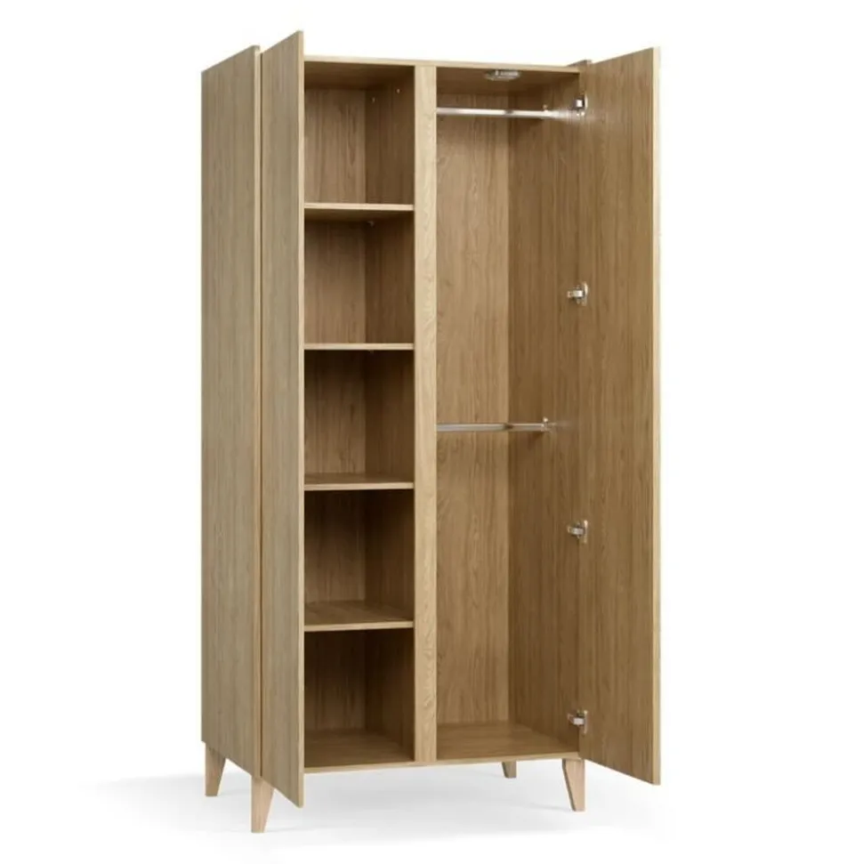 Chambre trio muve chêne lit 70x140 cm + commode + armoire 2 portes