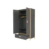 Chambre trio océane ardoise lit 70x140 cm + commode + armoire