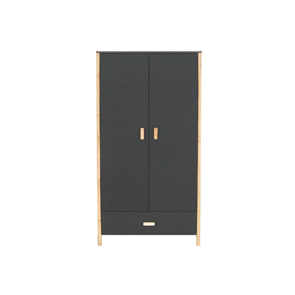 Chambre trio océane ardoise lit 70x140 cm + commode + armoire