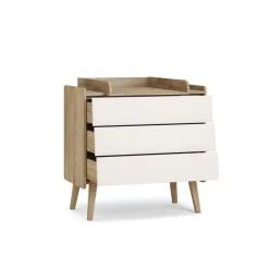 Chambre trio vintage fresh beige lit 60x120 cm + commode + armoire 2 portes