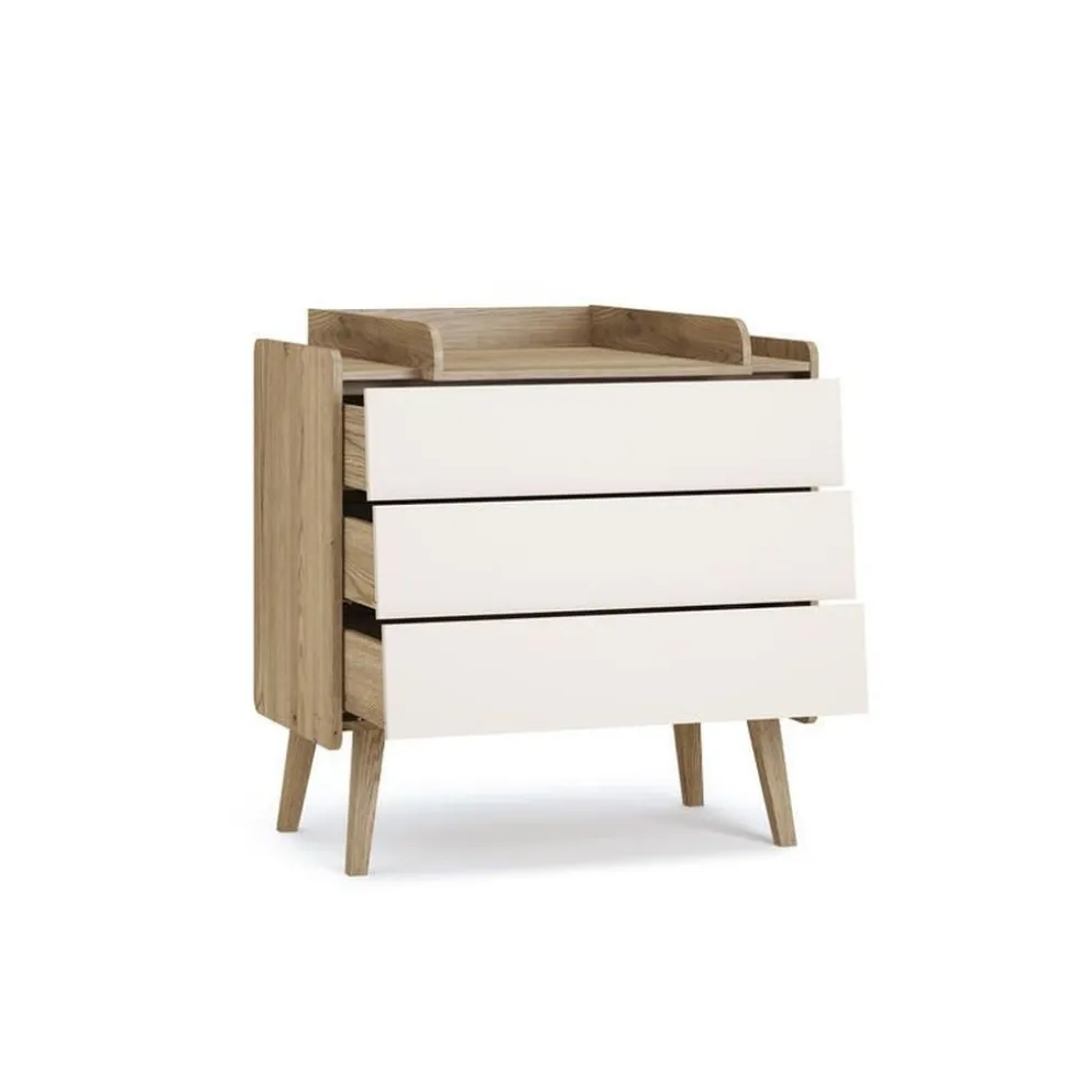 Chambre trio vintage fresh beige lit 70x140 cm + commode + armoire 2 portes