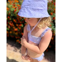 Chapeau anti uv léopard lila - 0-1 an