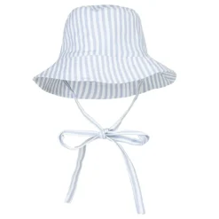 Chapeau anti uv rayures bleues - 4-8 ans