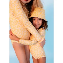 Chapeau anti uv réversible - 2-4 ans fleurs jaunes