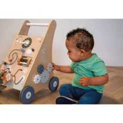 Chariot d'activités et de marche 12 mois et + avec cubes en bois