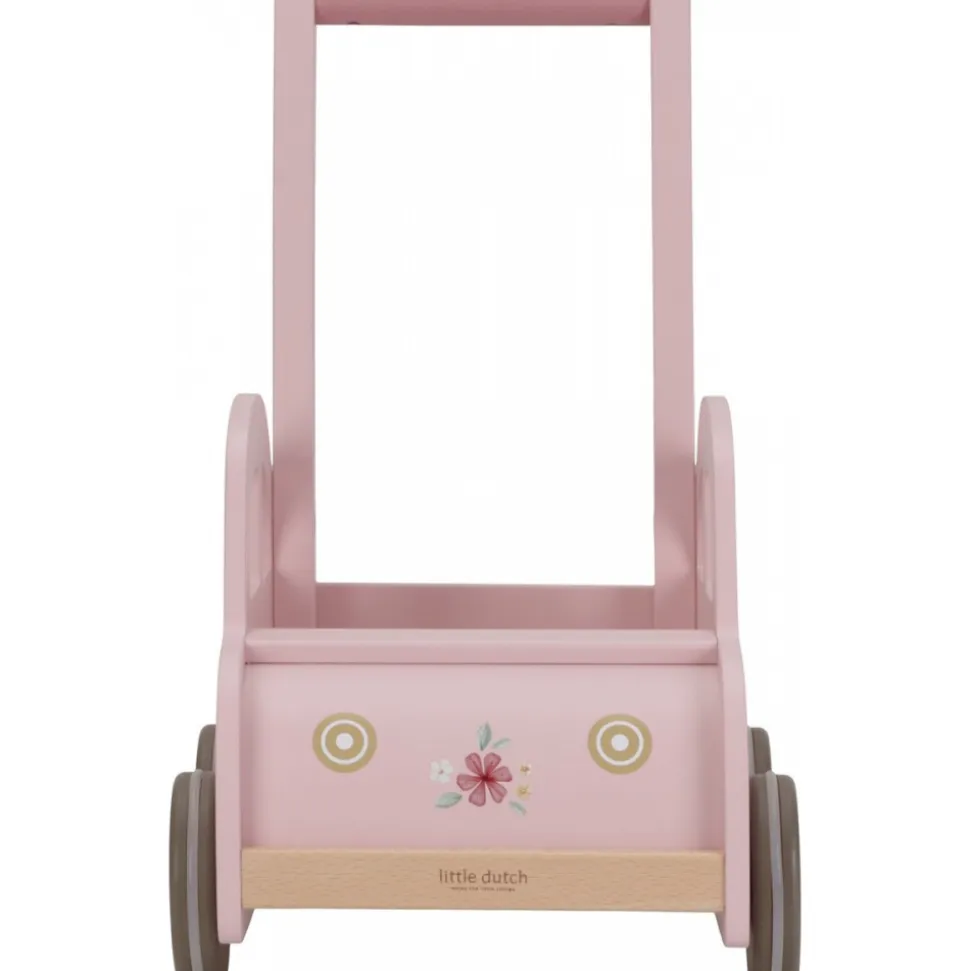 Chariot voiture en bois fsc - rose
