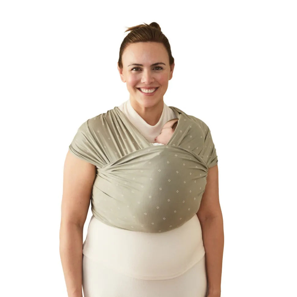 Écharpe de portage aura en tissu tricoté olive diamonds
