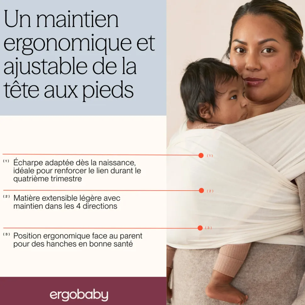 Écharpe de portage aura en tissu tricoté bleu nuit