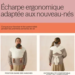 Écharpe de portage aura en tissu mesh bleu nuit