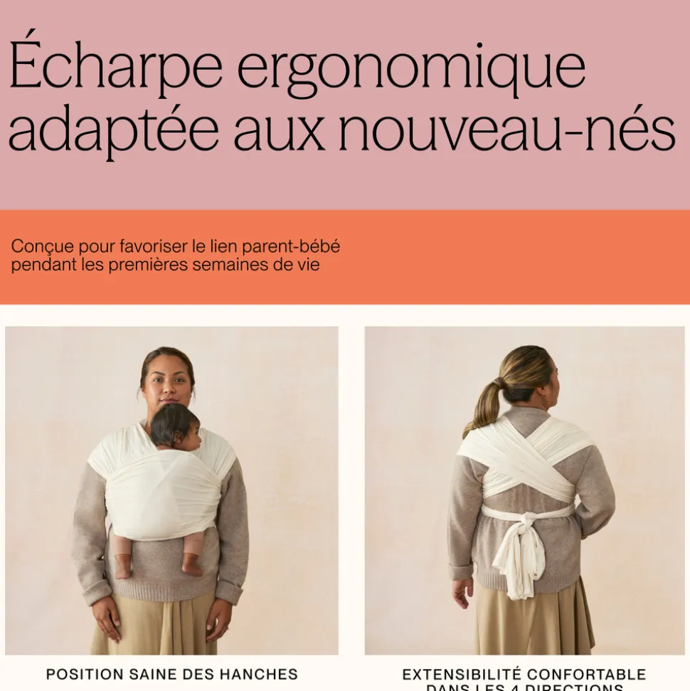 Écharpe de portage aura en tissu mesh bleu nuit