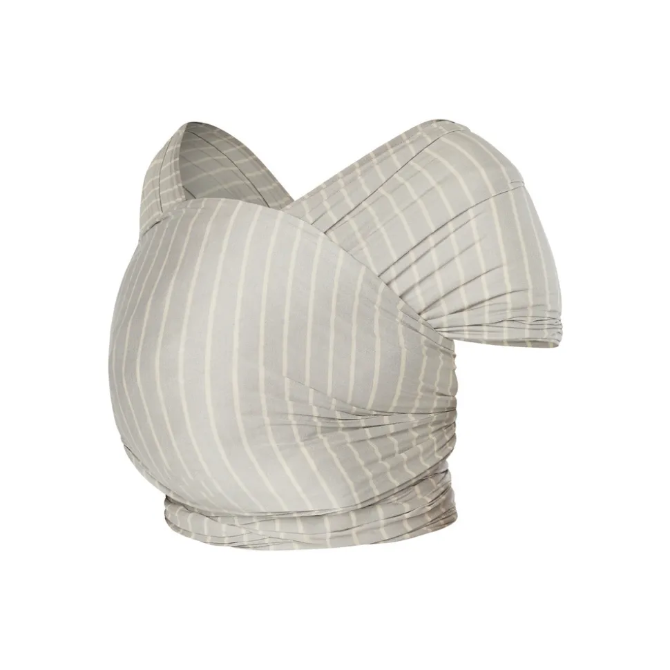Écharpe de portage aura en tissu tricoté gris rayé