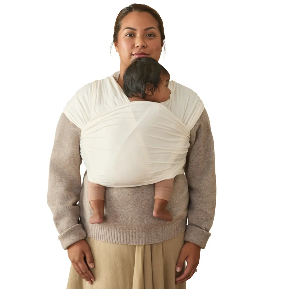 Écharpe de portage aura en tissu tricoté crème