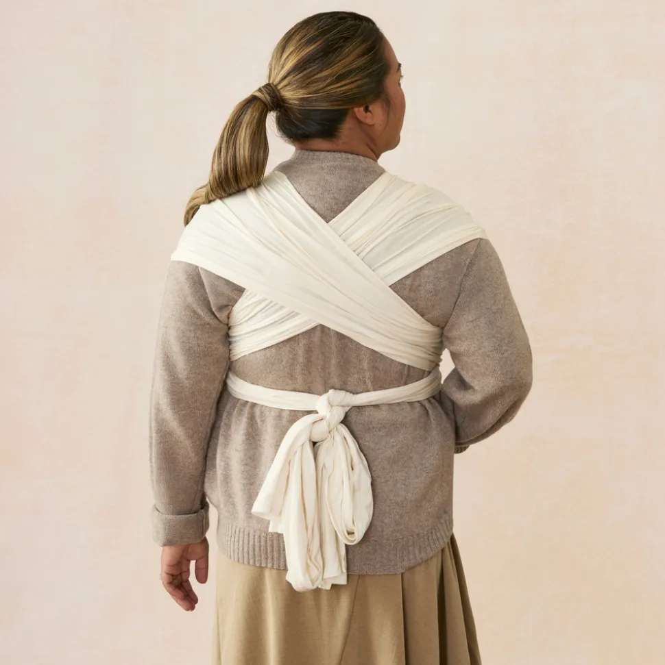 Écharpe de portage aura en tissu tricoté crème