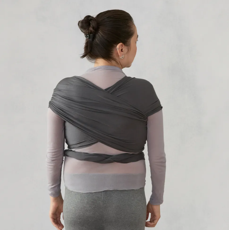 Écharpe de portage aura en tissu tricoté noir clair