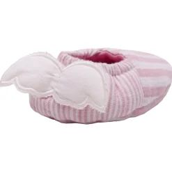 Chaussons ailes d'ange 0-6 mois rayé vieux rose