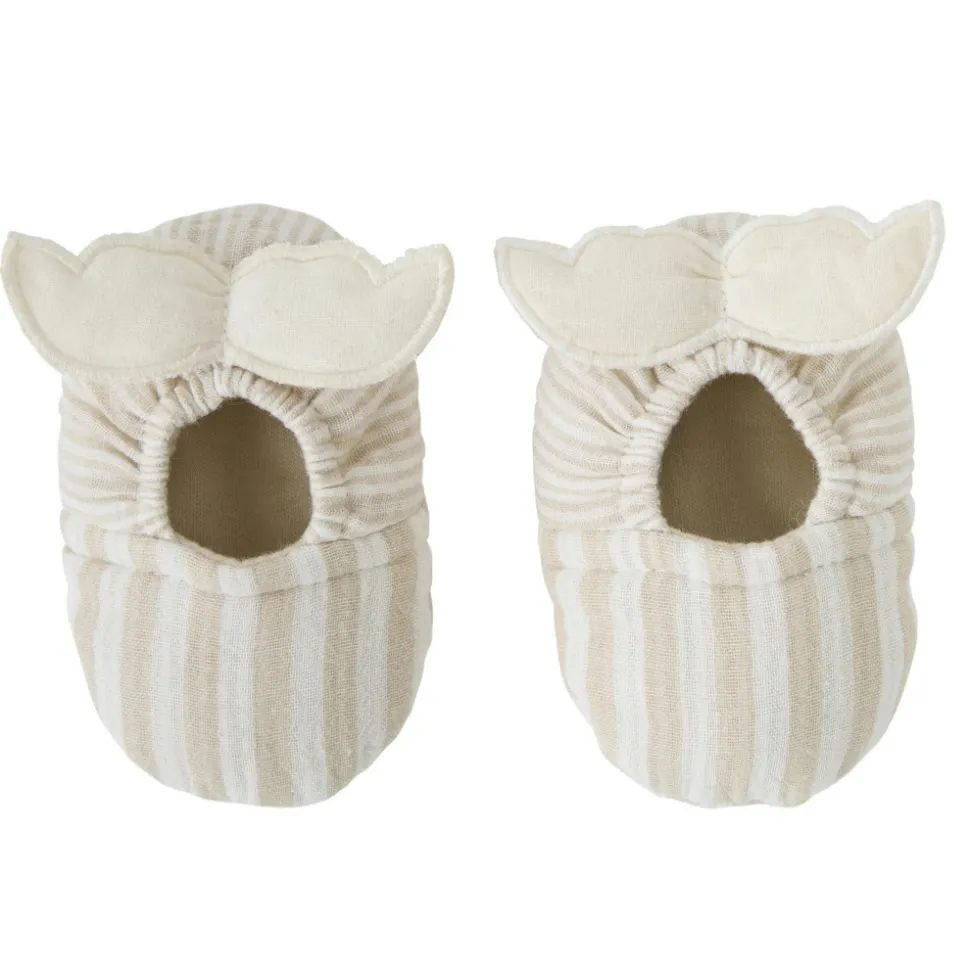 Chaussons avec ailes d'ange 0-6 mois rayé galet
