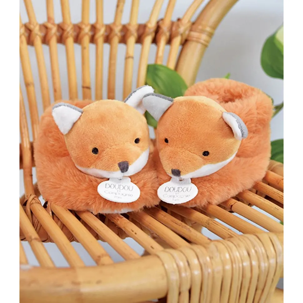 Chaussons avec hochet pour bébé unicef renard