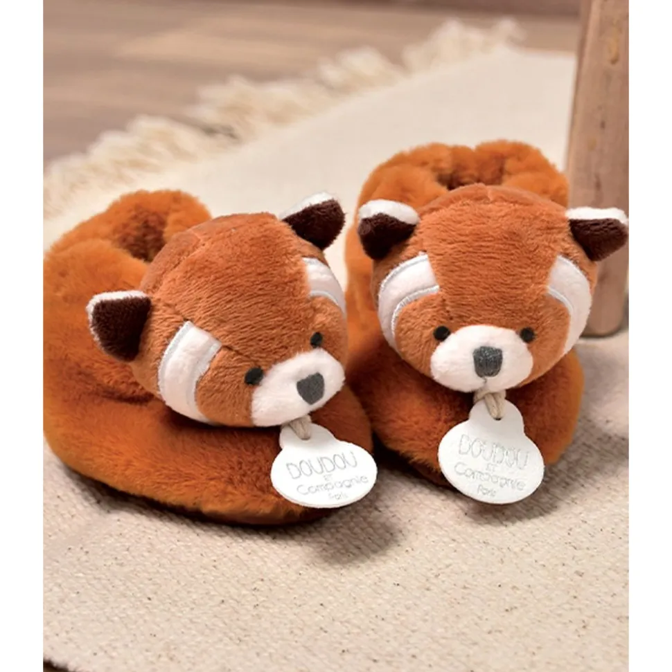 Chaussons avec hochet pour bébé unicef panda roux