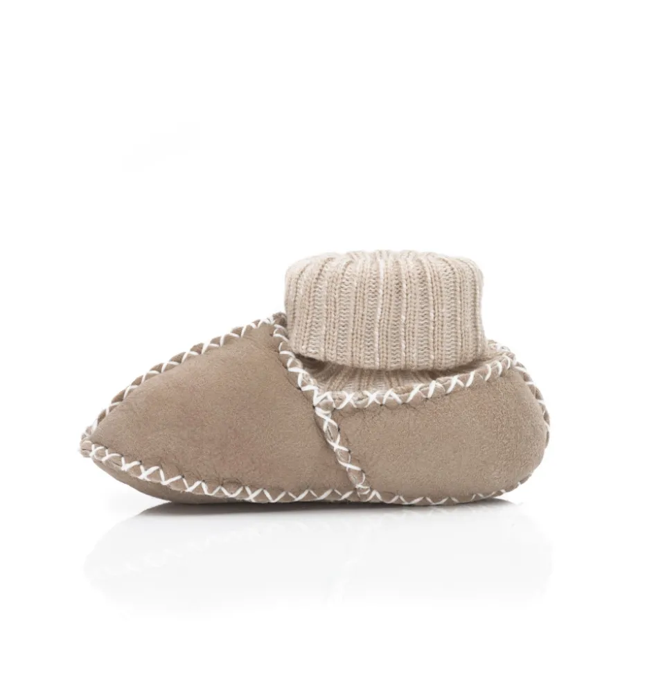 Chaussons en peau d'agneau gr. 17/18 beige