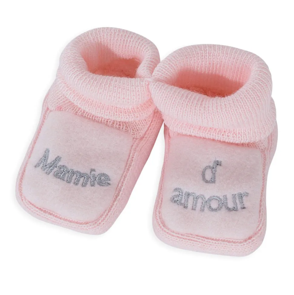 Chaussons mamie d'amour rose