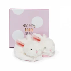 Chaussons 0-6 mois lapin bonbon rose